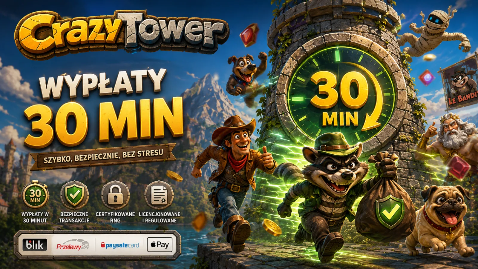CrazyTower — wypłaty w 30 minut